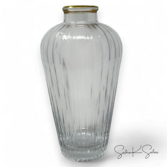 9" Fluted Clear Glass Bud Vase Gold Rim – Hearth & Hand Magnolia, Christmas 2024 - Picture 6 of 6